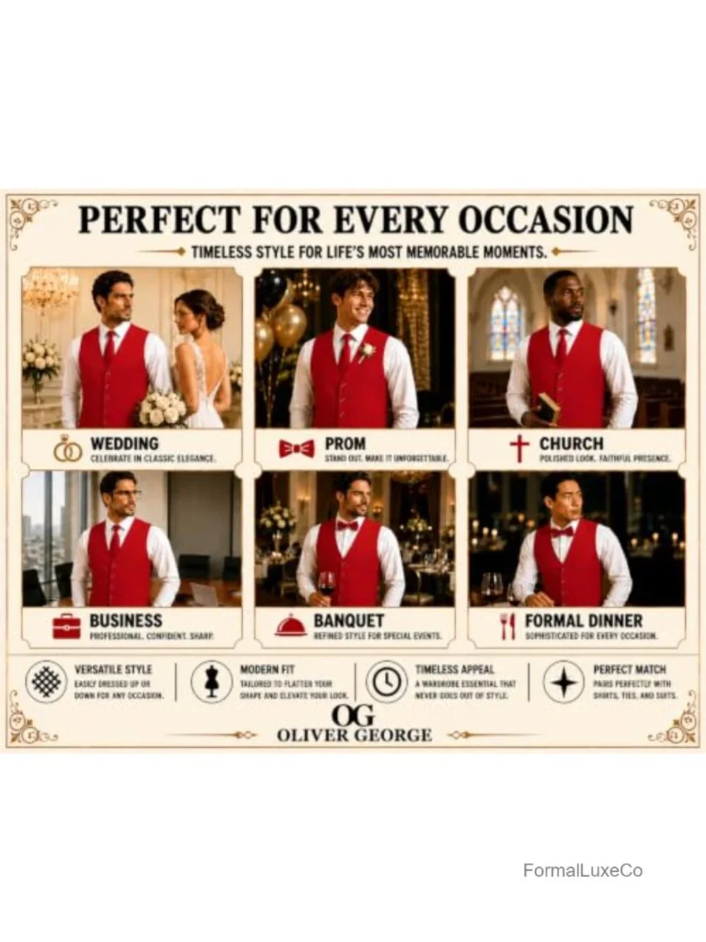 Men's Solid Formal Suit Vest Tuxedo Waistcoat Business Dress Vest